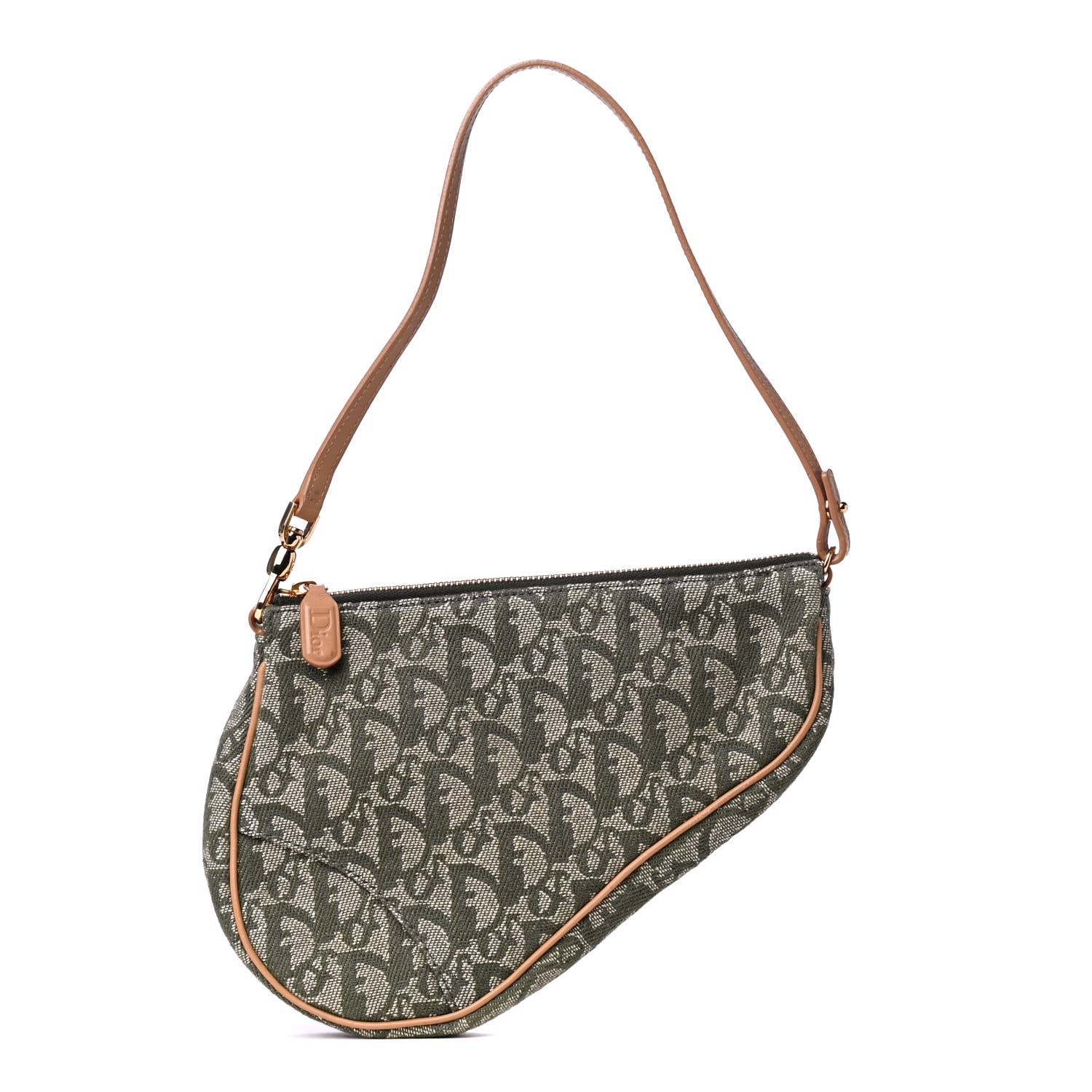 Christian Dior Monogram Mini Saddle Pochette Green 1 of 4