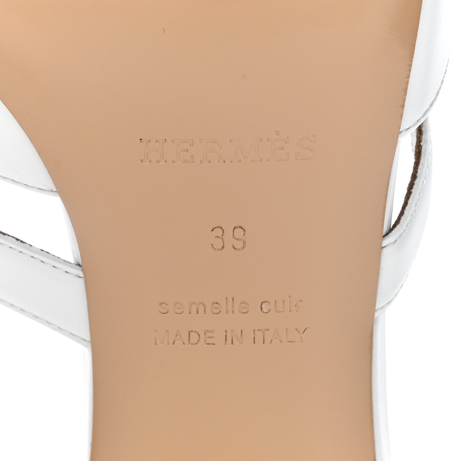 Hermes Goatskin Candy Sandals 39 White 6 of 11