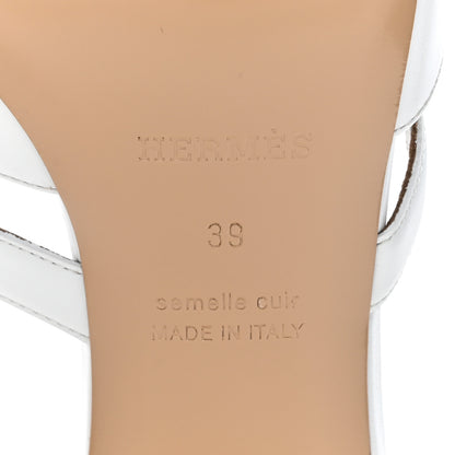 Hermes Goatskin Candy Sandals 39 White 6 of 11