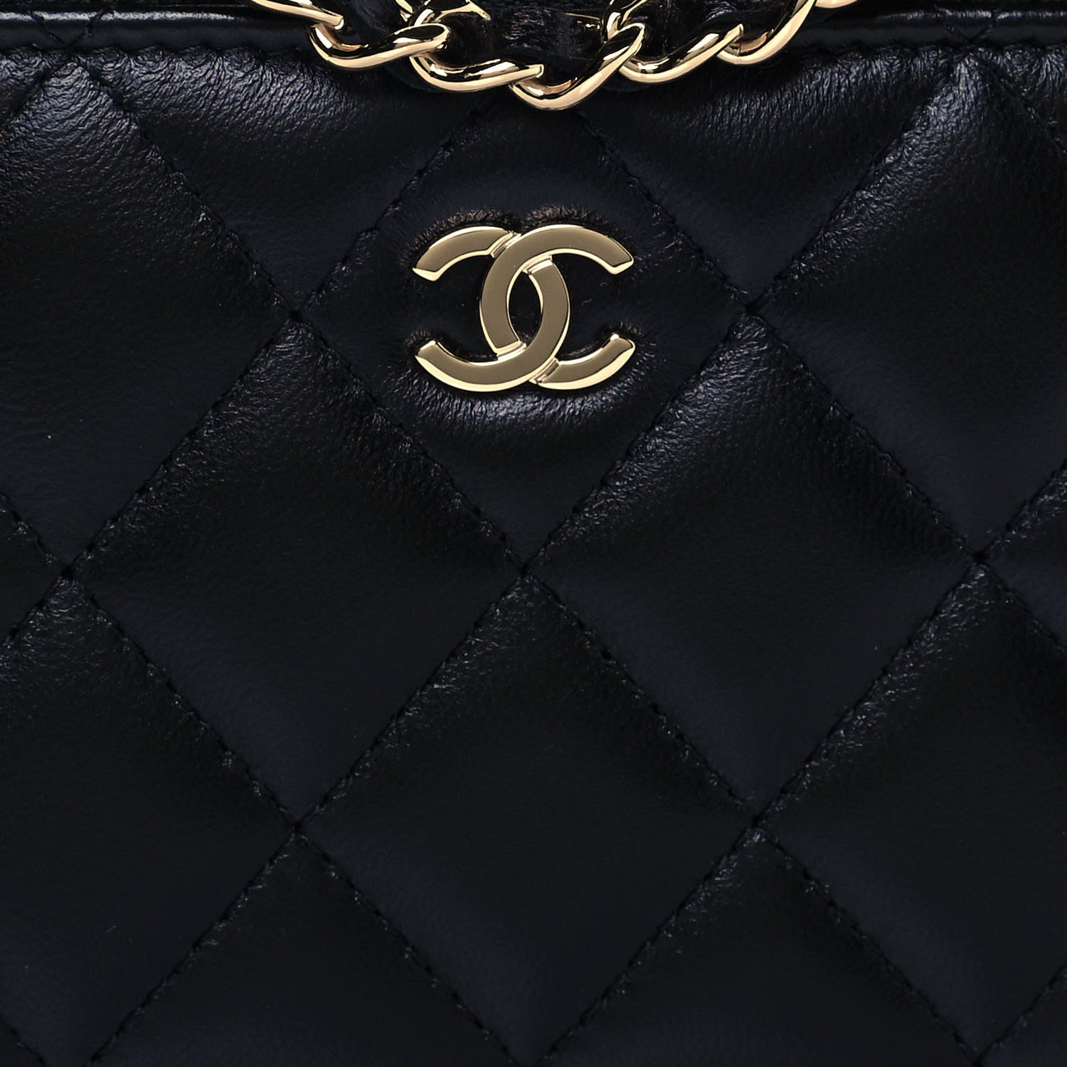 Chanel Lambskin Quilted Small Vanity Case With Chain Black 8 of 10