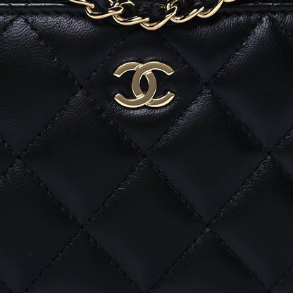 Chanel Lambskin Quilted Small Vanity Case With Chain Black 8 of 10