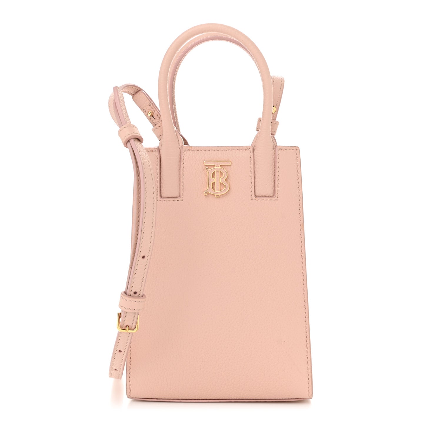 Grainy Calfskin Micro Frances Tote Dusky Pink