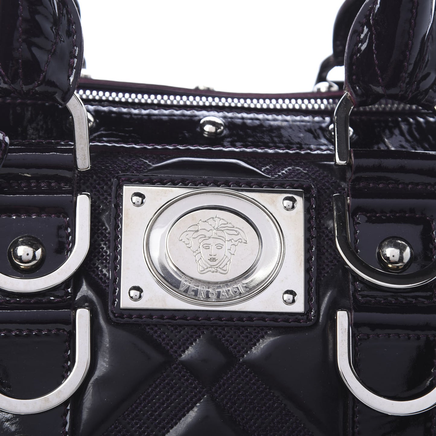 Patent Madonna Satchel Dark Purple