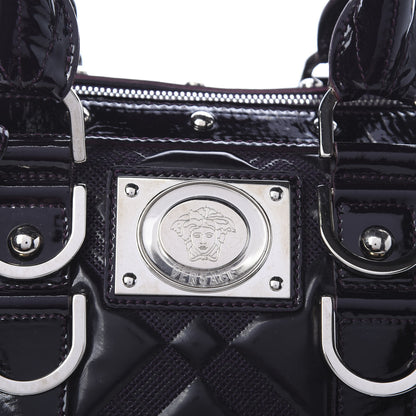 Versace Patent Madonna Satchel Dark Purple 7 of 11