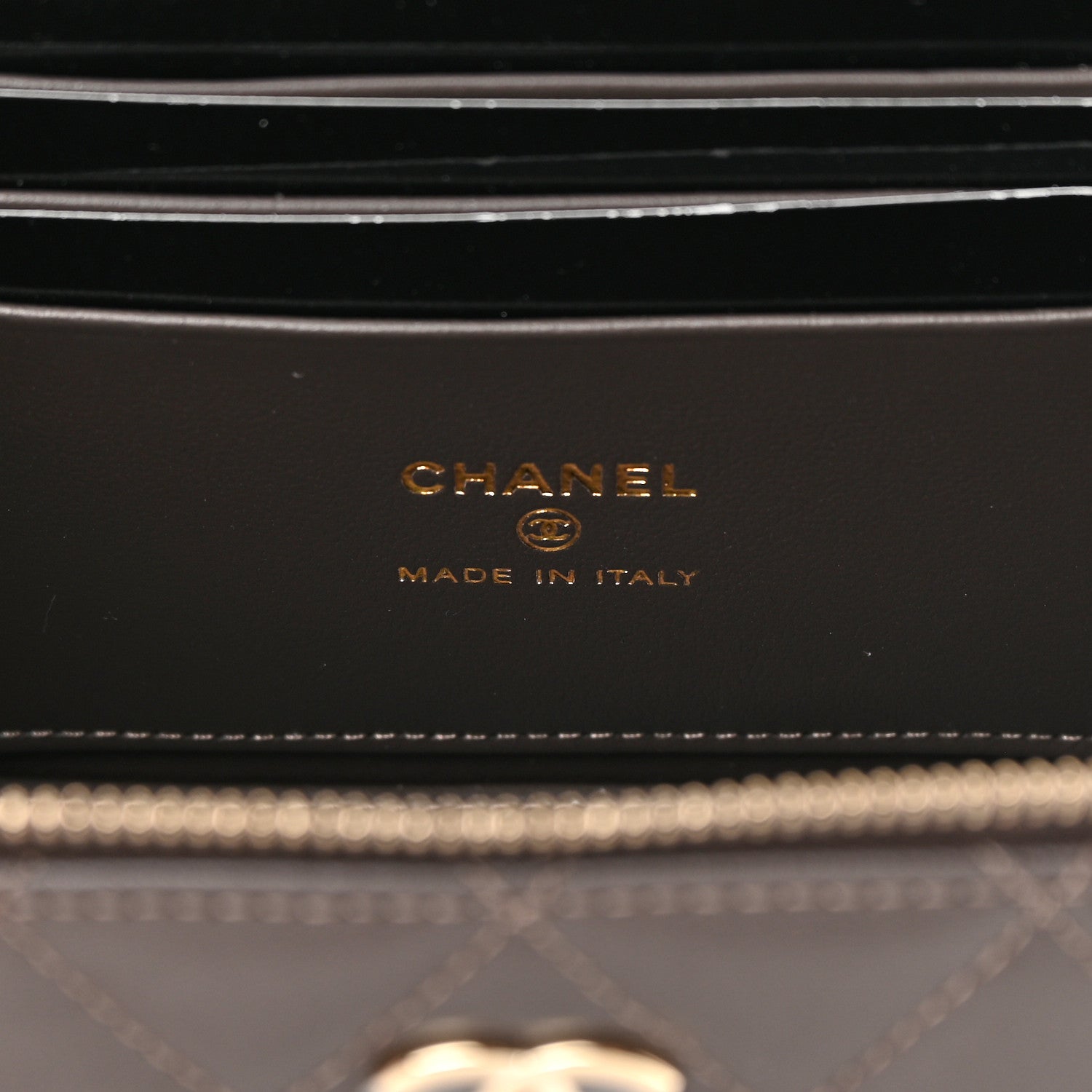 Chanel Lambskin Quilted Small Top Handle Vanity Case With Chain Dark Brown 6 of 12