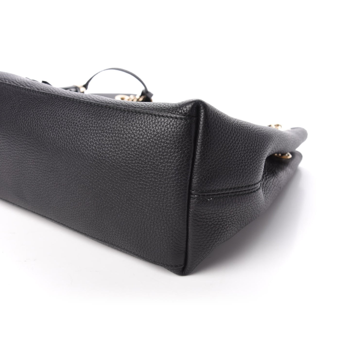 Pebbled Calfskin Medium Soho Chain Shoulder Bag Black