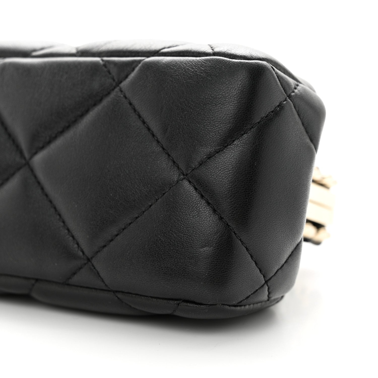 Chanel Lambskin Quilted CC Kisslock Clutch Black 10 of 11