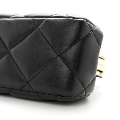 Chanel Lambskin Quilted CC Kisslock Clutch Black 10 of 11