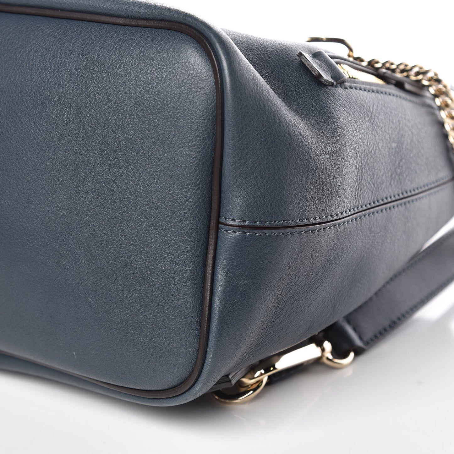 Suede Calfskin Small Faye Backpack Silver Blue