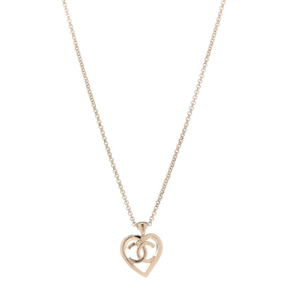 Chanel CC Heart Chain Pendant Necklace Gold 1 of 7