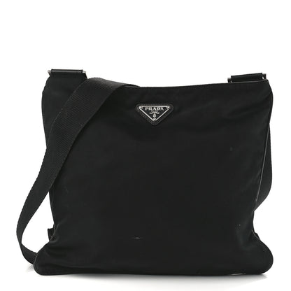 Prada Tessuto Nylon Flat Messenger Bag Black 1 of 12
