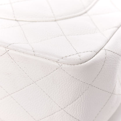Chanel Caviar Quilted Jumbo Double Flap White 22 of 22