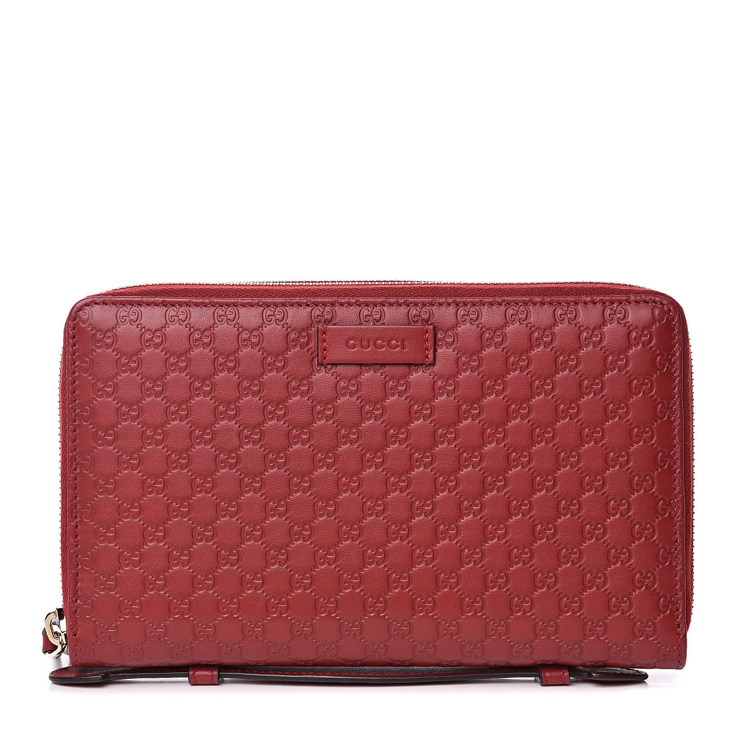 Gucci Microguccissima Zip Around Top Handle Travel Wallet Red 1 of 12