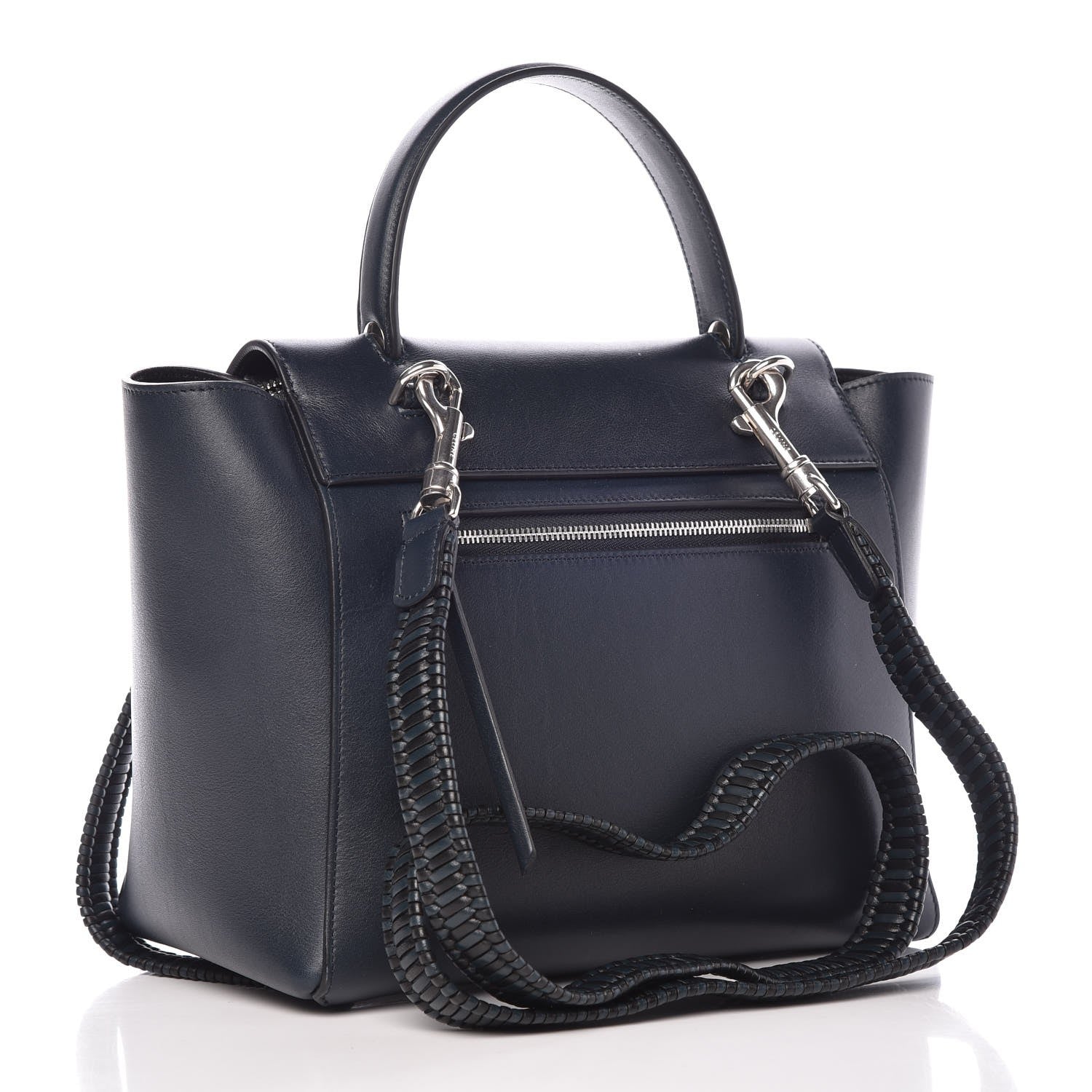Celine Smooth Calfskin Micro Bi-Color Braided Belt Bag Dark Sea 3 of 9
