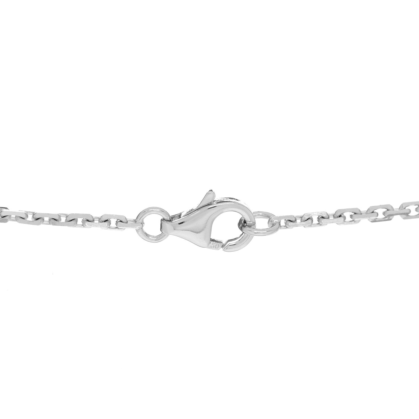 18K White Gold 3 Diamonds LOVE Pendant Necklace