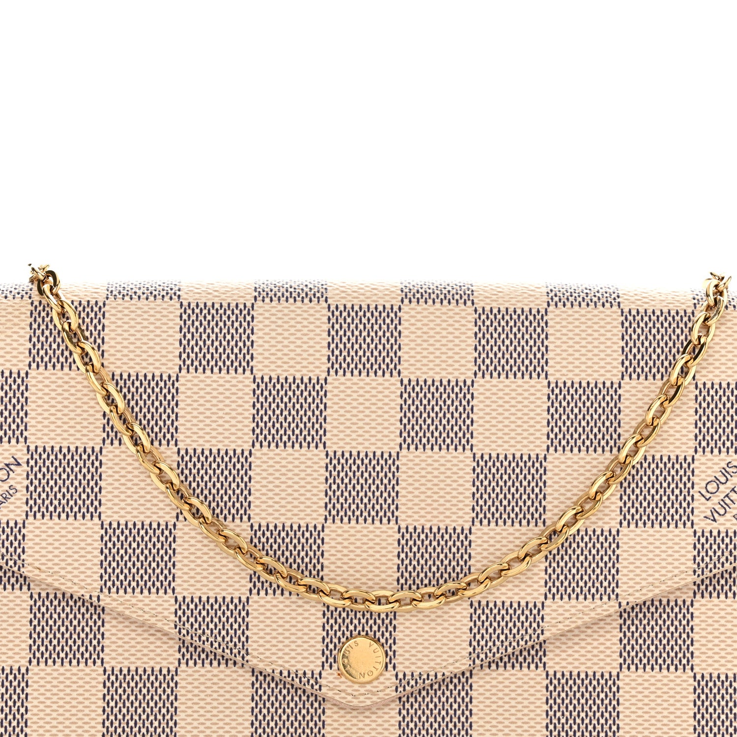 Louis Vuitton Damier Azur Pochette Felicie Chain Wallet Rose Ballerine 13 of 17