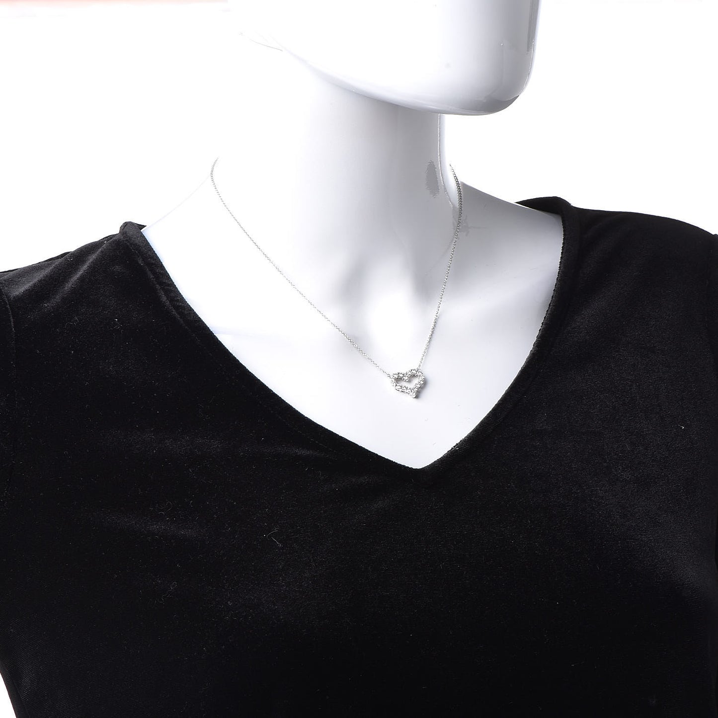 Platinum Diamond Small Heart Pendant Necklace