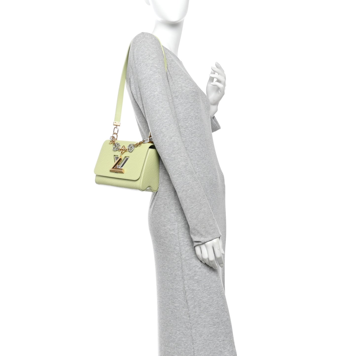 Epi Twist Braided Chain Shoulder Bag PM Vert Noto
