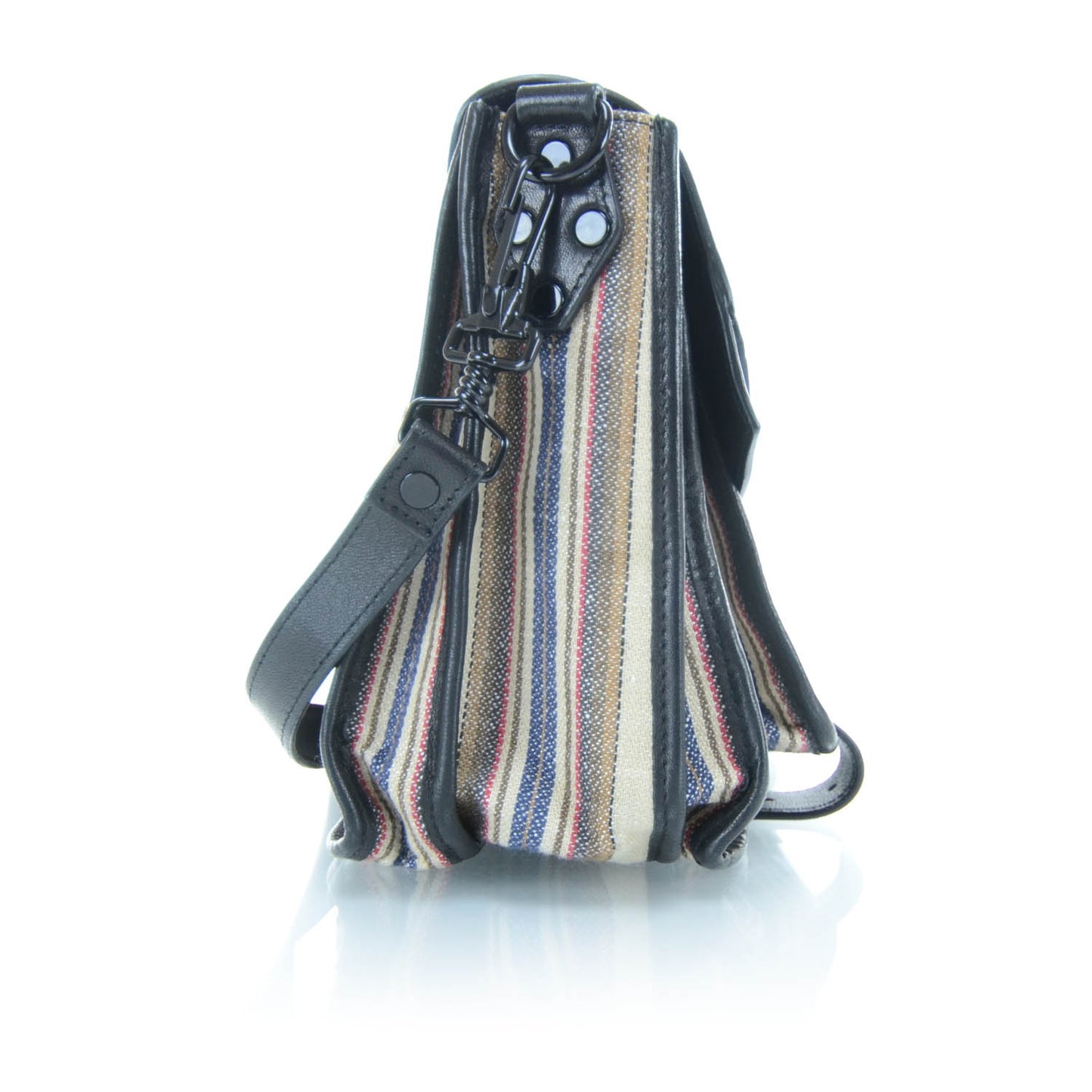 Leather Linen Striped PS1 Medium Satchel