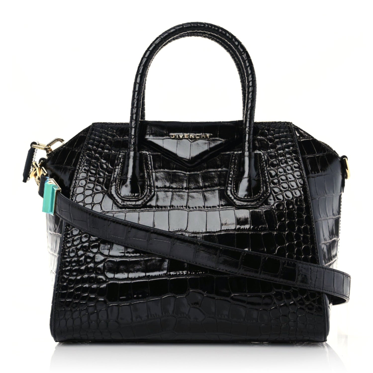 Givenchy Calfskin Crocodile Embossed Small Antigona Black 1 of 10