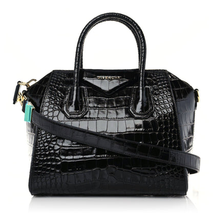 Givenchy Calfskin Crocodile Embossed Small Antigona Black 1 of 10