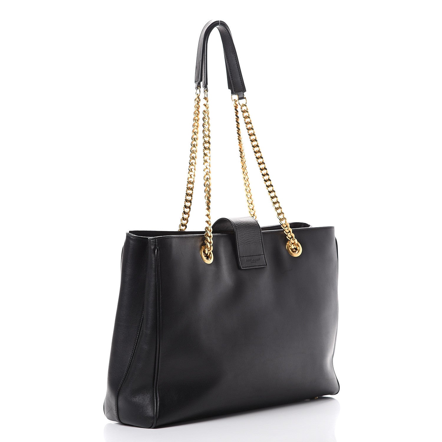 Saint Laurent Soft Calfskin Monogram Cassandre Shopper Black 2 of 19