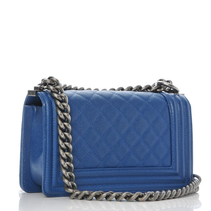 Chanel Caviar Quilted Small Boy Flap Blue 3 of 12