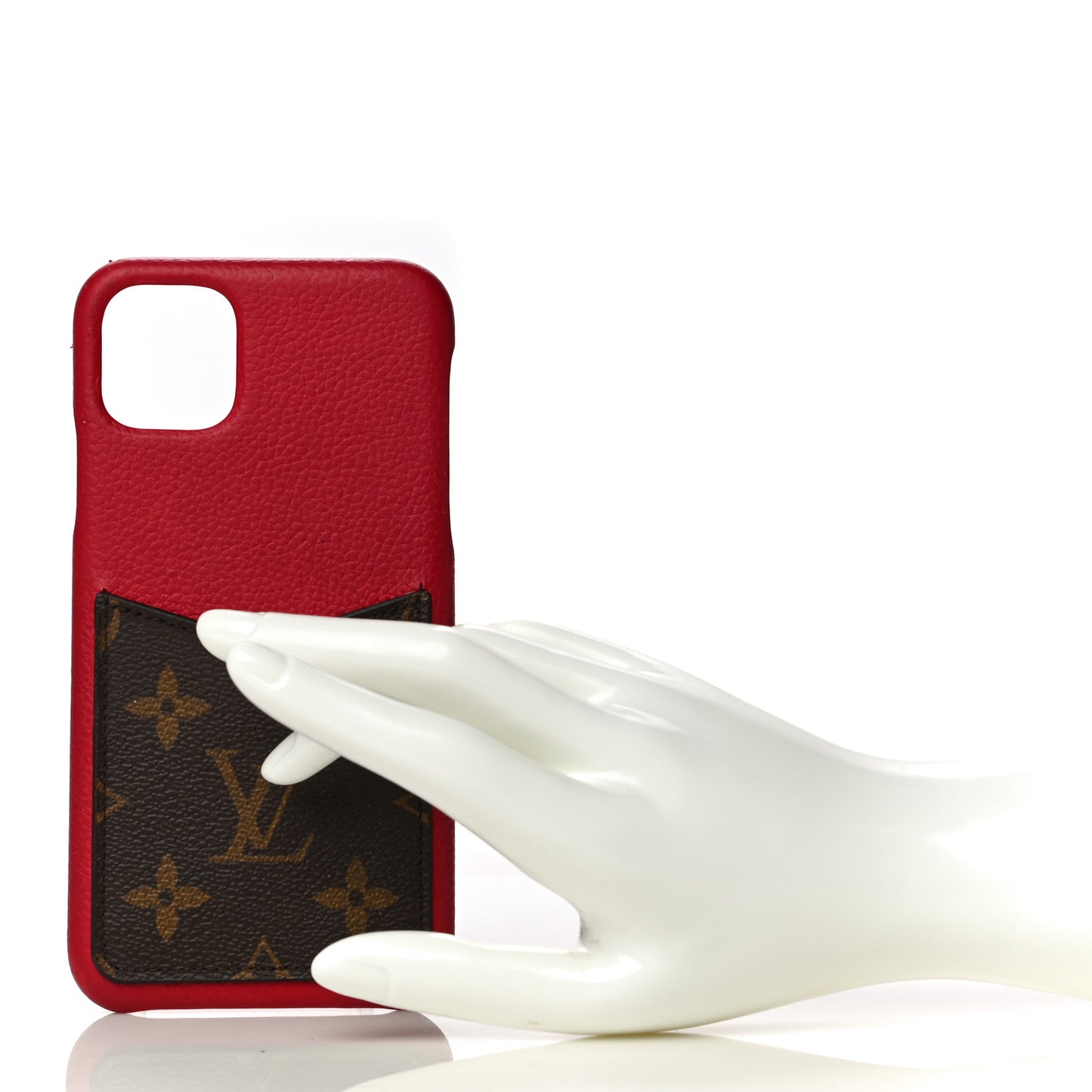 Calfskin Monogram iPhone 11 Pro Max Bumper Scarlet