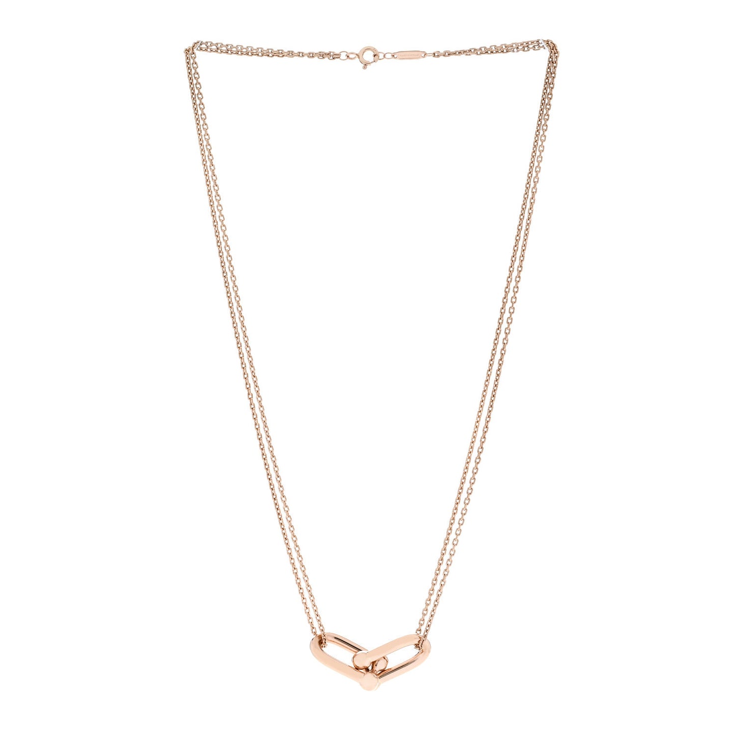 18K Rose Gold HardWear Double Link Pendant Necklace