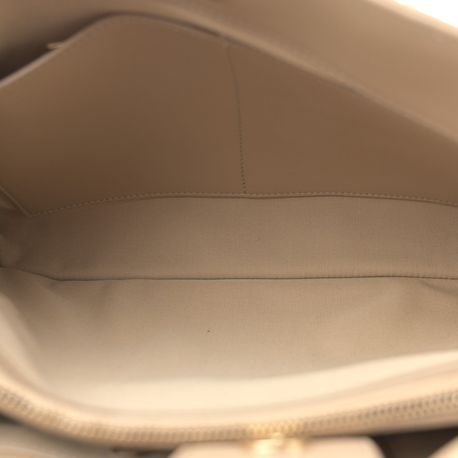 Chanel Shiny Caviar Quilted Chain Handle Shopping Tote Beige 5 of 10