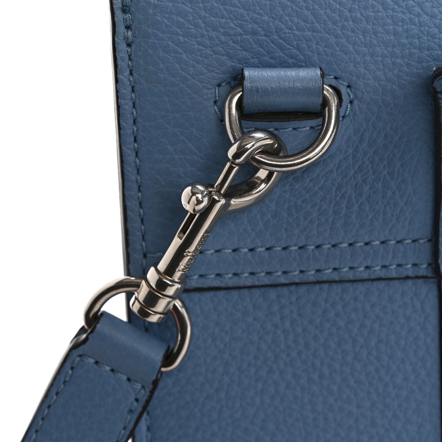 Classic Grain Calfskin Small Bayswater Porcelain Blue
