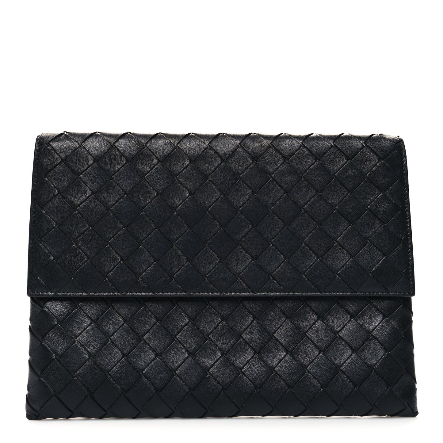 Nappa Intrecciato Flap Pouch Black