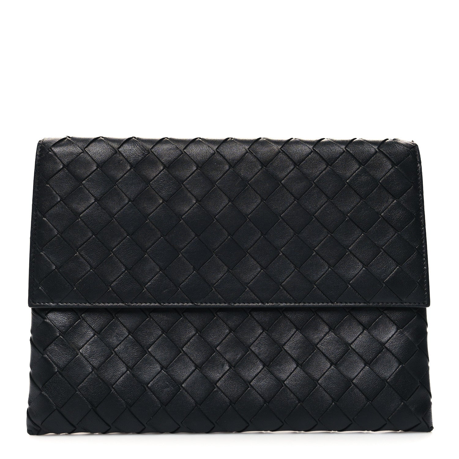 Bottega Veneta Nappa Intrecciato Flap Pouch Black 1 of 11