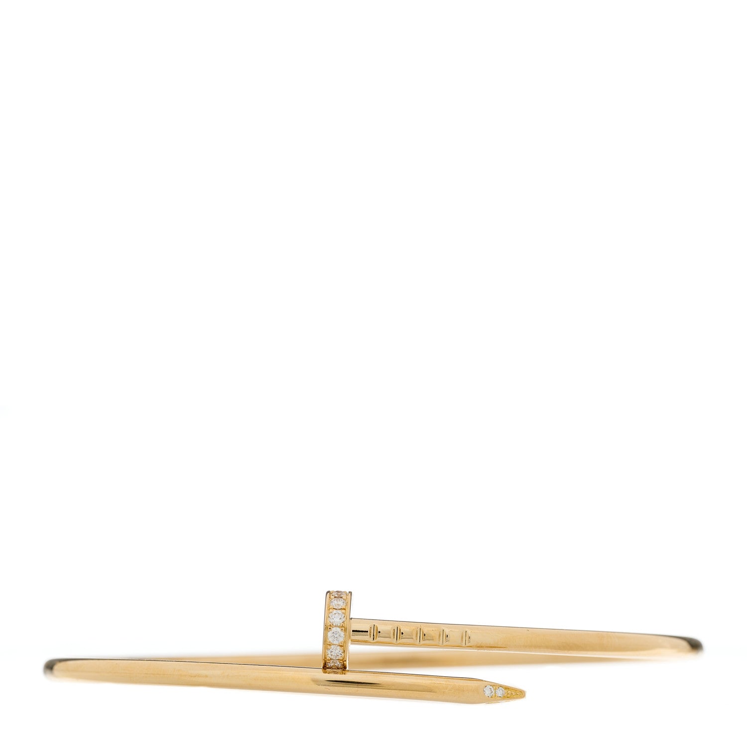 Cartier 18K Yellow Gold Diamond Small Juste Un Clou Bracelet 17 1 of 3