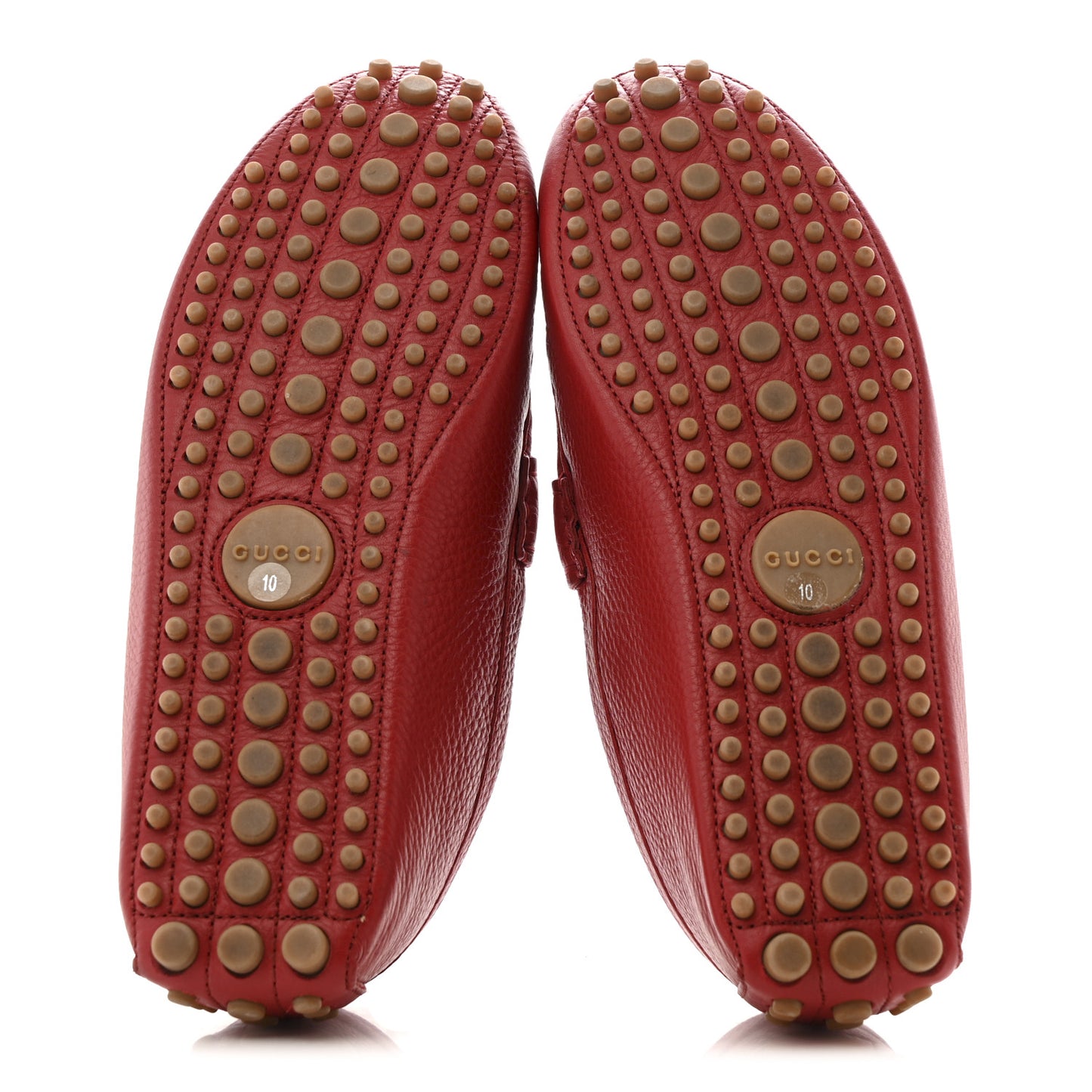 Road Calfskin Web Mens Horsebit Driver Loafers 10 Rosso