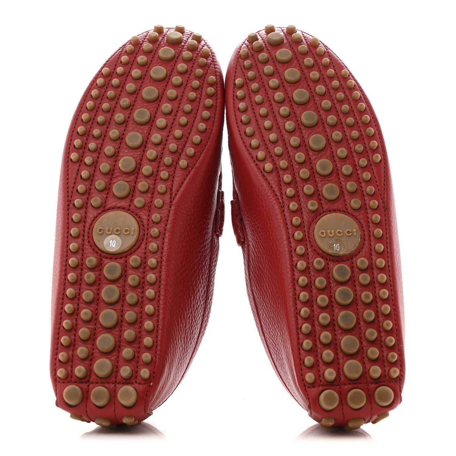 Gucci Road Calfskin Web Mens Horsebit Driver Loafers 10 Rosso 6 of 12