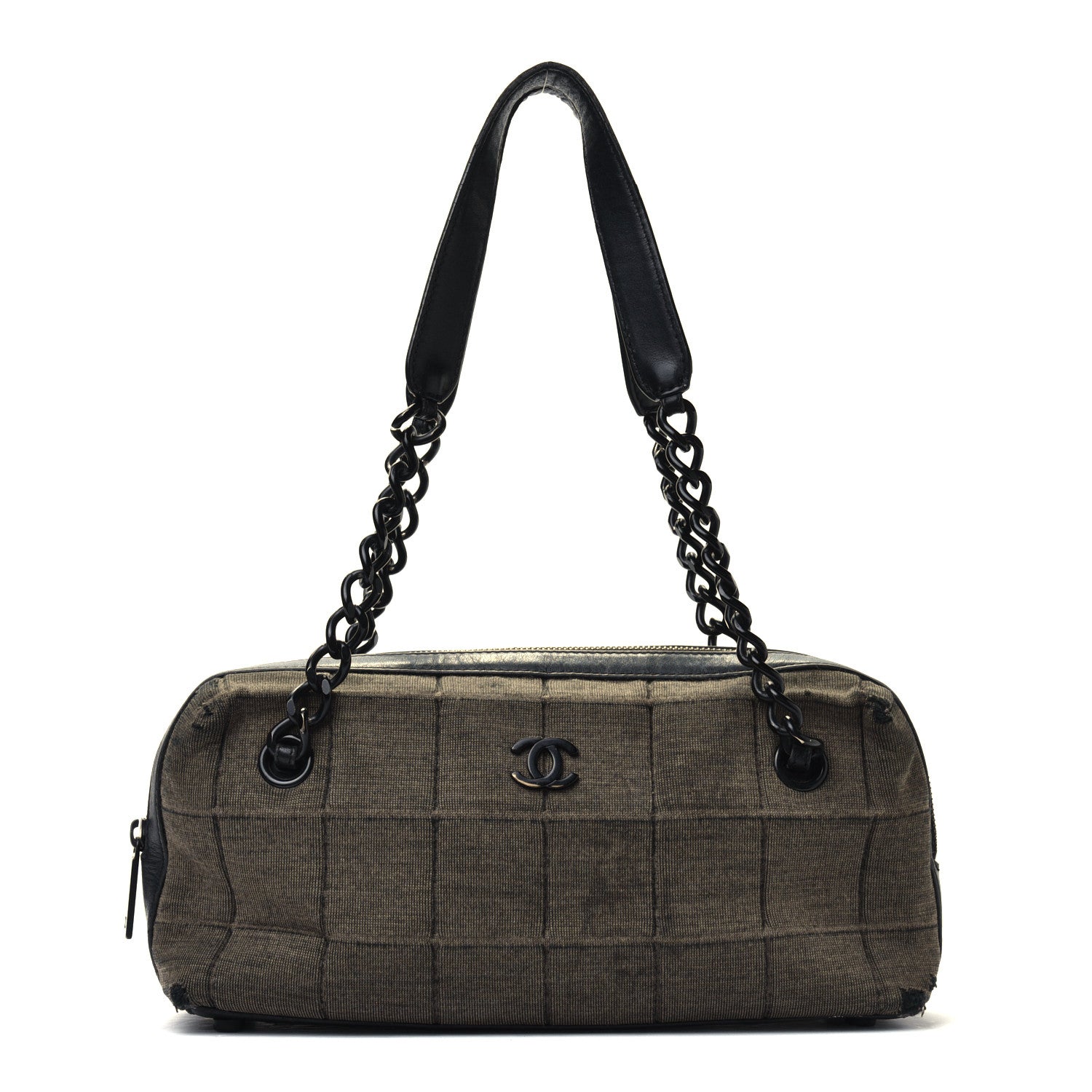 Chanel Jersey Quilted Chocolate Bar Shoulder Bag Grey 1 of 4