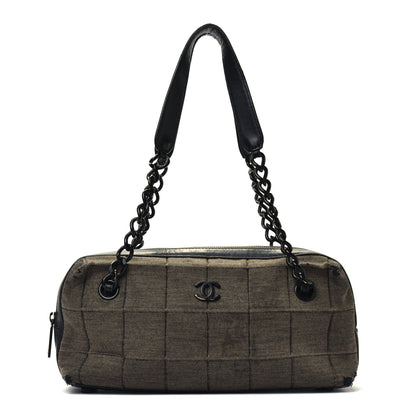 Chanel Jersey Quilted Chocolate Bar Shoulder Bag Grey 1 of 4