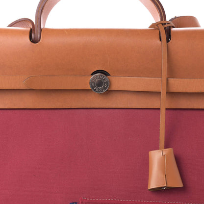 Hermes Vache Hunter Toile Herbag Zip 39 MM Rubis Bleu De Malte 8 of 8