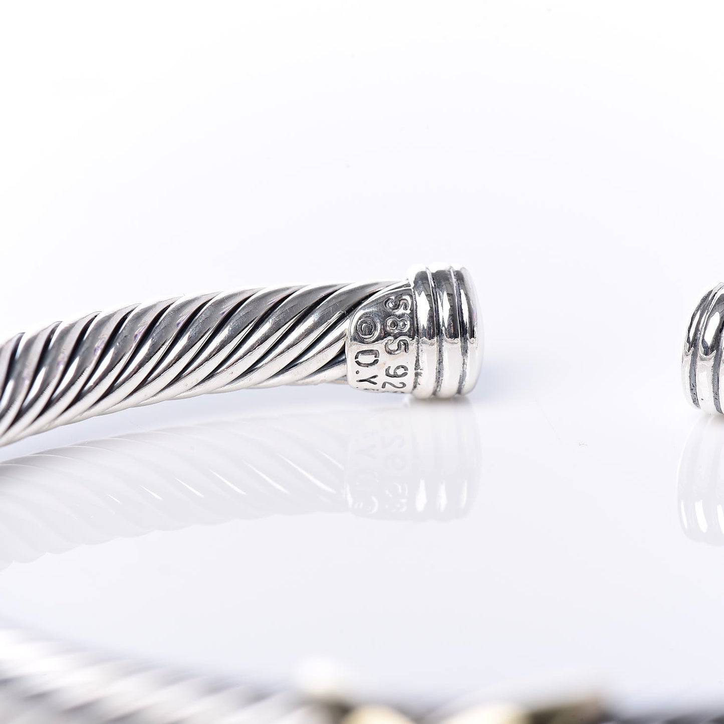 Sterling Silver 14K Yellow Gold 5mm X Station Cable Bracelet