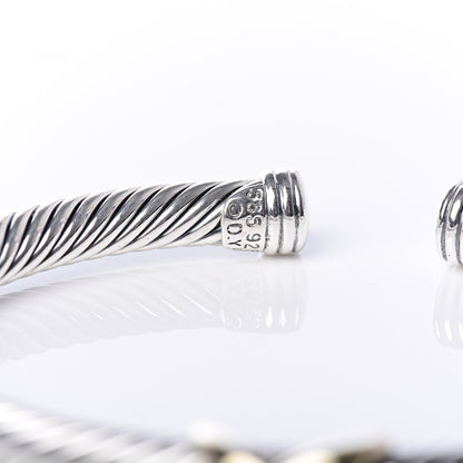 David Yurman Sterling Silver 14K Yellow Gold 5mm X Station Cable Bracelet 5 of 5