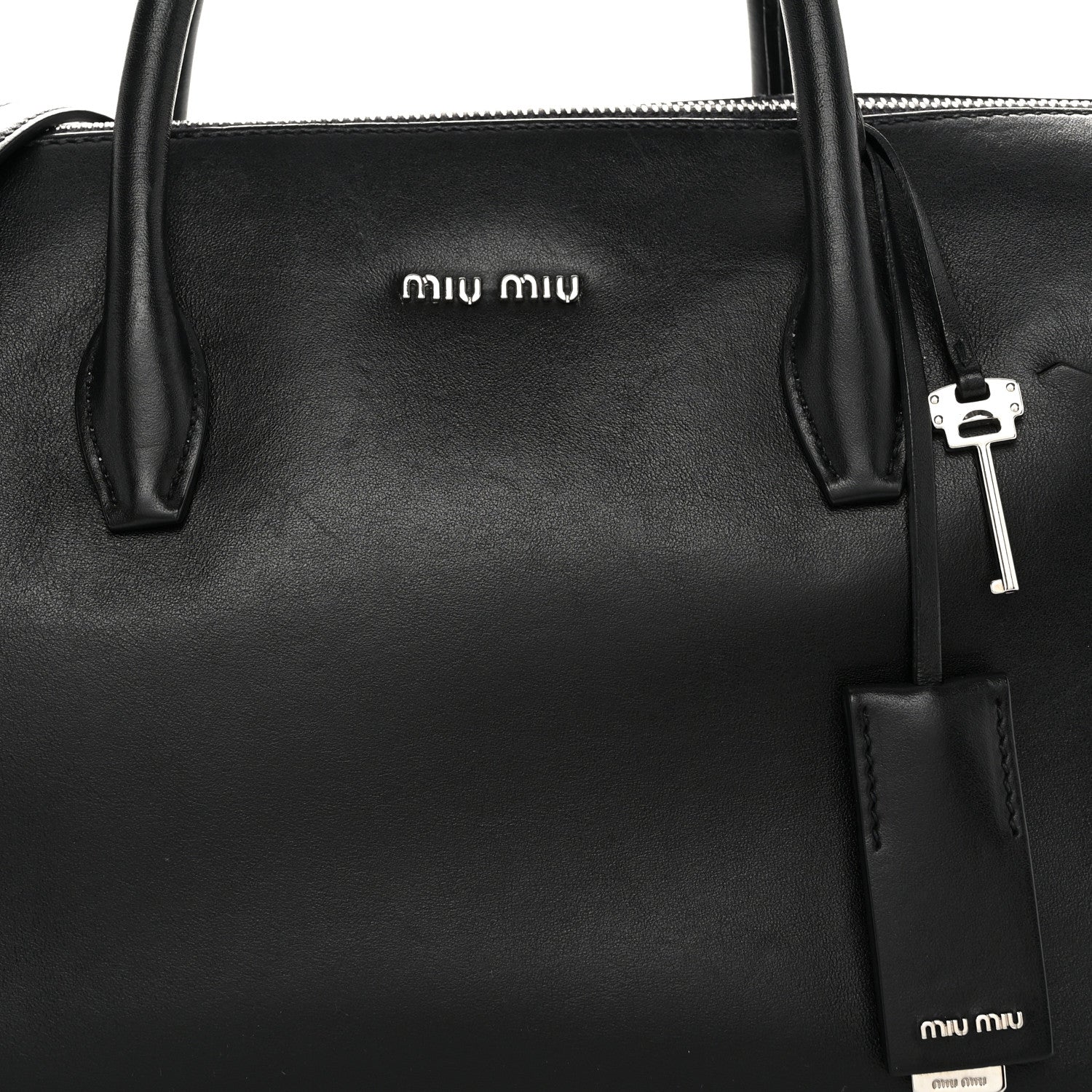 Miu Miu Soft Calfskin Top Handle Satchel Black 8 of 12