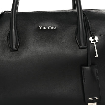 Miu Miu Soft Calfskin Top Handle Satchel Black 8 of 12