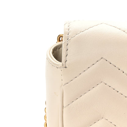 Gucci Calfskin Matelasse Super Mini GG Marmont Shoulder Bag White 15 of 16