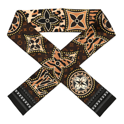 Louis Vuitton Silk Monogram LV World Bandeau Brown 1 of 4