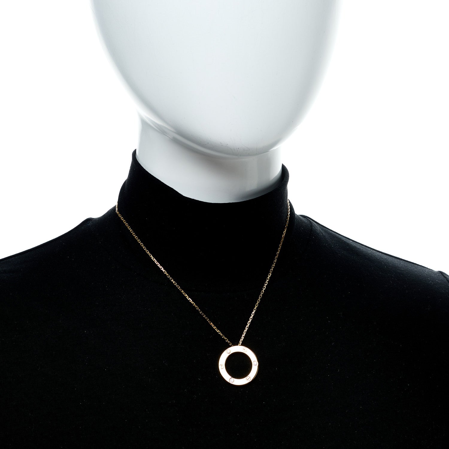 Cartier 18K Yellow Gold 3 Diamonds LOVE Pendant Necklace 2 of 6