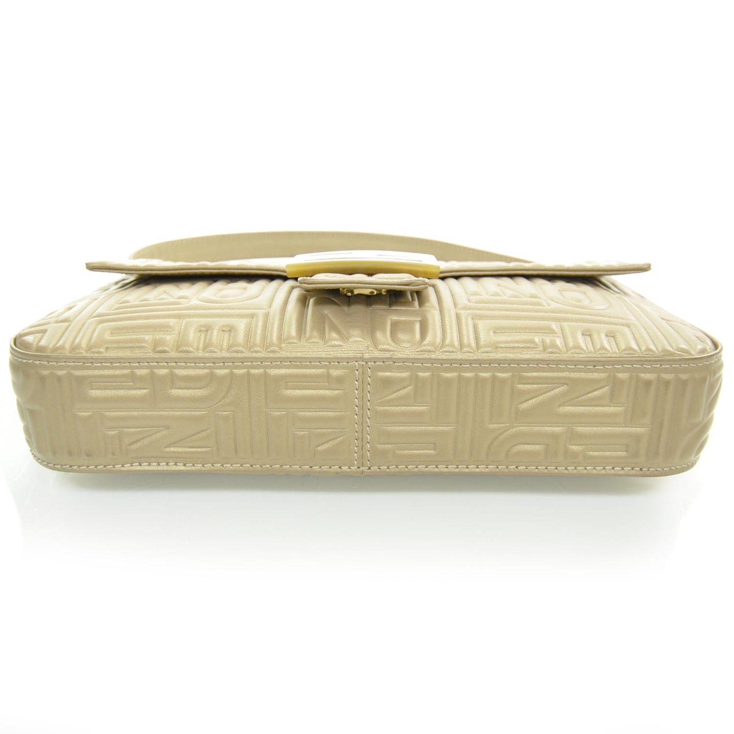 Nappa Logo Embossed Baguette Metallic