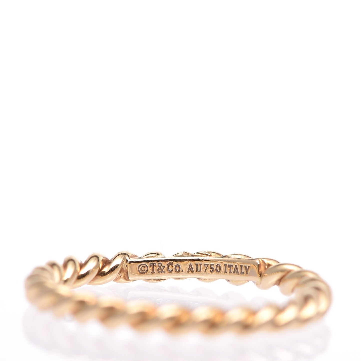 18K Yellow Gold Narrow Twist Ring 50 5.5
