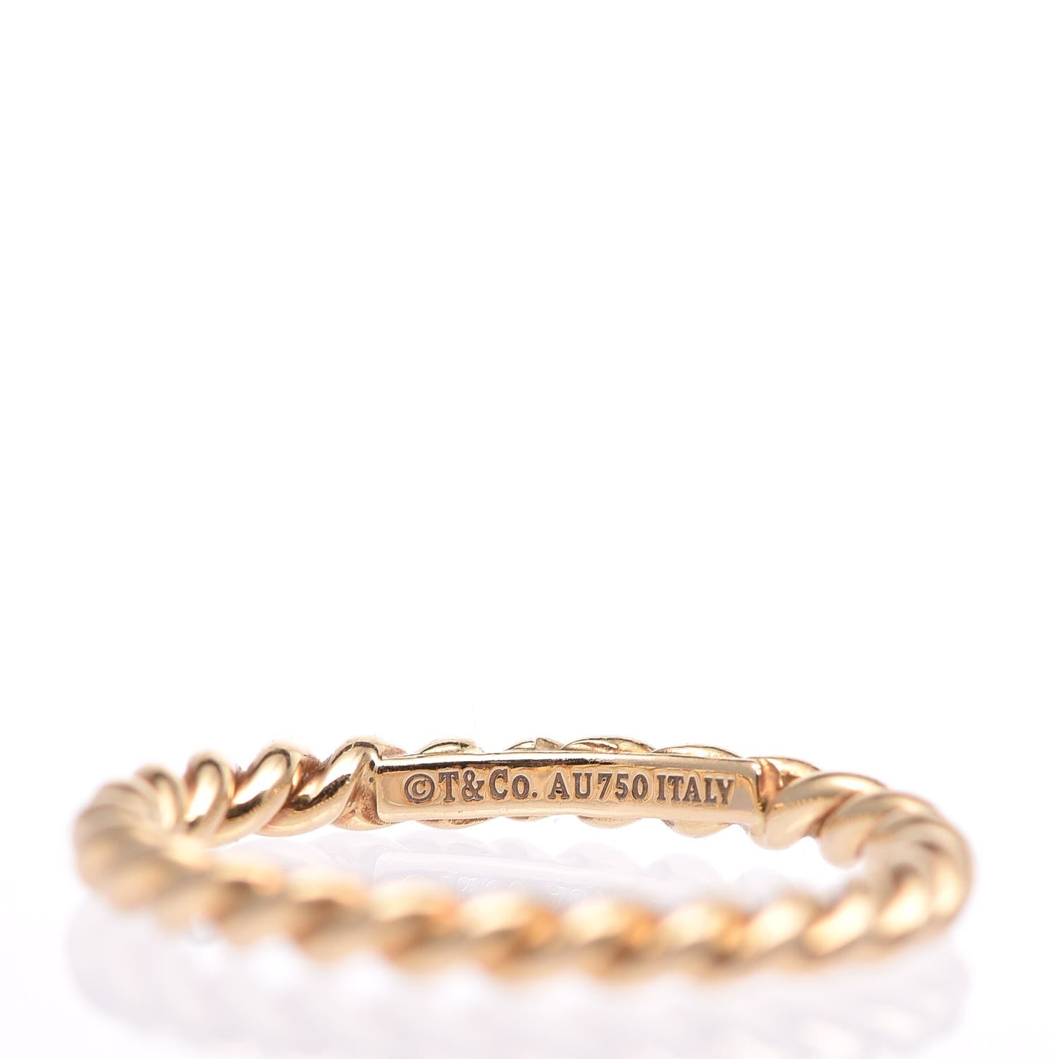 Tiffany 18K Yellow Gold Narrow Twist Ring 50 5.5 3 of 4