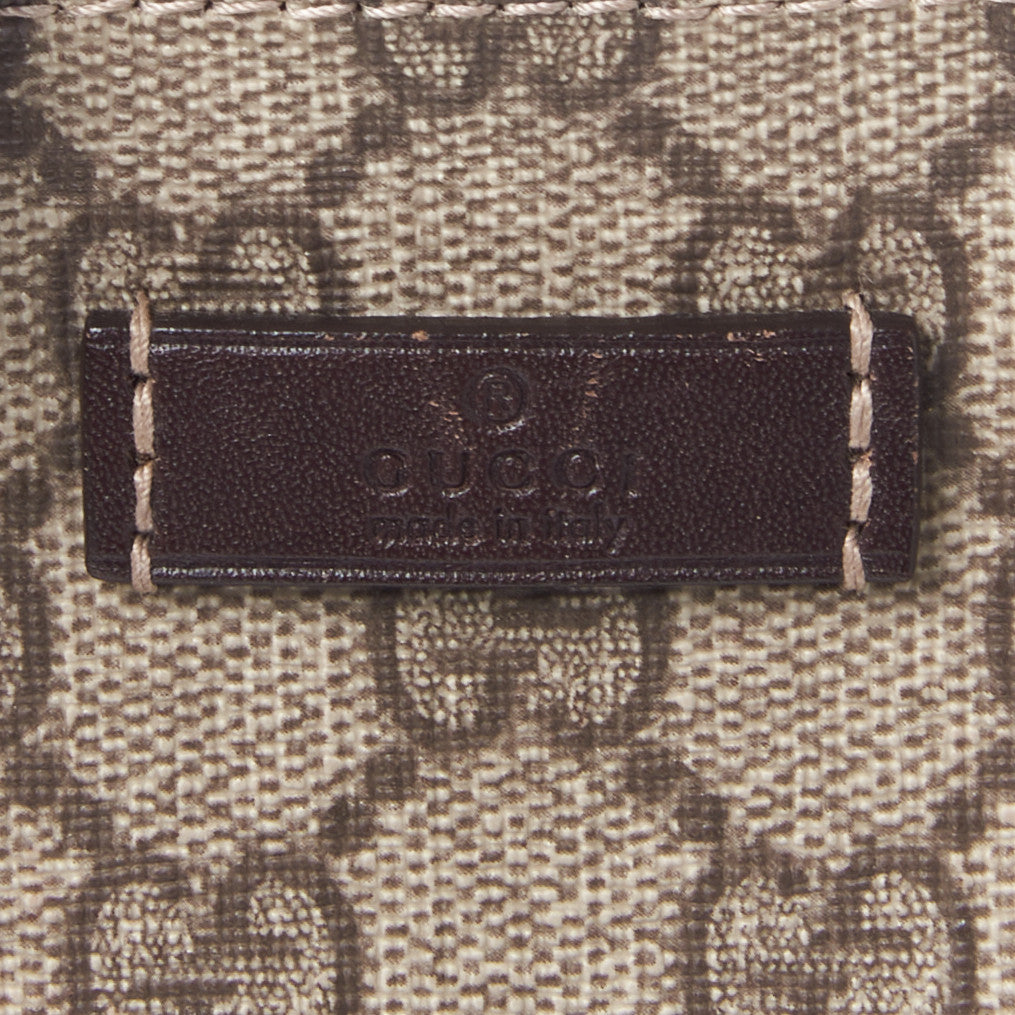 GG Supreme Monogram Medium Flat Messenger Bag Dark Brown